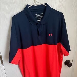 Under Armour Men's Navy and Red Polo Shirt size XXL